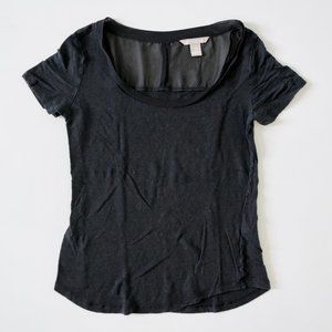 Banana Republic Short Sleeve Sheer Back Linen Tee